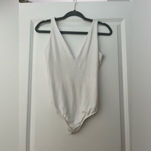 White low cut bodysuit